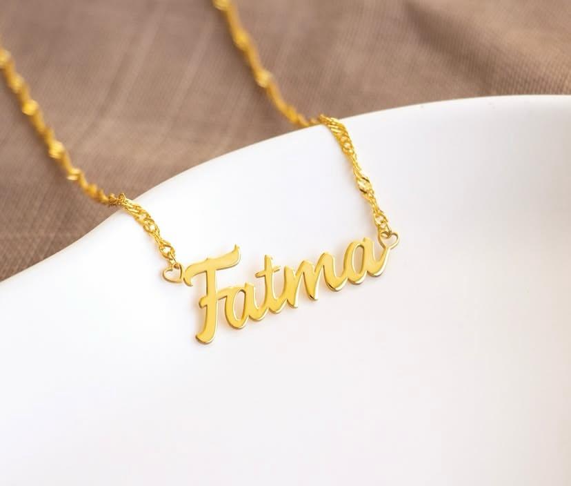 Fatma İsimli Altın Kaplama Gümüş kolye